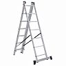 Лестница-стремянка трехсекционная Новая высота NV 1230, алюминиевая, 3 x 7 ступеней, 1,88 - 4,48 м фото