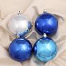 Набор елочных шаров Зимнее волшебство Глянец, d 7,5 см, 12 шт, синий микс фото