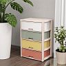 Комод четырехсекционный Альтернатива Колорит, 56 x 39 x 81 см, цветной фото