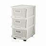Комод трехсекционный на колесах Keeplex Ajur, 37 x 30 x 52 см, белое облако фото