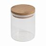 Банка для сыпучих продуктов Mallony Bambu, стеклянная, с крышкой, 0,45 л фото