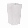 Кашпо напольное Альтернатива Ротанг, 22 x 22 x 41 см, белое фото