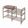 Этажерка для обуви Nika Люкс 5, 3 полки, 79 x 33 x 51 см, медный антик/коричневый фото