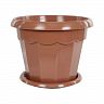 Горшок для цветов Альтернатива Гармония, с поддоном, 2,5 л, коричневый фото