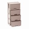 Комод четырехсекционный Альтернатива Колорит, 47,5 x 30 x 94 см, бежевый фото