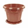 Горшок для цветов Альтернатива Гармония, с поддоном, 1,5 л, коричневый фото