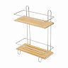 Полка для ванной Рыжий кот Bamboo-03, 2-х ярусная, 26 x 11,5 x 34 см фото