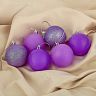 Набор елочных шаров Зимнее волшебство Неон, d 6 см, 6 шт, фиолетовый фото