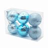 Набор елочных шаров, d 6 см, 6 шт, голубой фото
