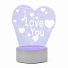 Ночник светодиодный Energy EN-NL 22 3D Сердце с надписью, 5 В, 17 x 14 см фото