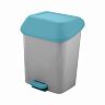 Контейнер для мусора Spin&Clean Step, с педалью и внутренним ведром, 15 л, небесный фото