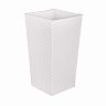 Кашпо напольное Альтернатива Ротанг, 22 x 22 x 41,5 см, со вставкой, белое фото