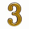 Цифра дверная Аллюр 3, пластик, золото фото