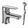 Смеситель для раковины с гигиеническим душем Rossinka S35-15, однорычажный, хром фото