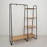 Вешалка напольная гардеробная с полками ЗМИ Скандинавия 1, 110 x 38,5 x 147 см, черная фото