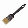 Кисть плоская Krafor №1,5, натуральная щетина, пластиковая ручка, 38 мм фото