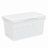 Корзина для хранения Violet Лофт, с крышкой, 45 x 26 x 24 см, белая фото