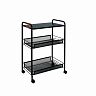 Этажерка ЗМИ Ладья 33КС, 2 корзины + полка, 45 x 30 x 65 см, на колесах, черная фото