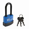 Замок навесной всепогодный Tech-Top T-02-01, с длинной дужкой, 113 x 56 x 28 мм, 3 ключа фото