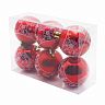 Набор елочных шаров Елочки, d 6 см, 6 шт, красный фото