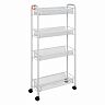 Этажерка ЗМИ Ладья 14К, 4 корзины, 45 x 18 x 98,5 см, на колесах, серая фото