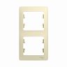 Рамка Systeme (Schneider) Electric Glossa, 2-поста, вертикальная, бежевый фото