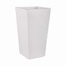 Кашпо напольное Альтернатива Ротанг, 27 x 27 x 52 см, со вставкой, белое фото