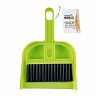 Комплект для уборки Рыжий кот Mini, совок с щеткой-сметкой, салатовый фото