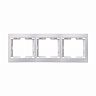 Рамка IEK Кварта РГ-3-КБ, 3 поста, горизонтальная, белый фото