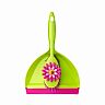 Комплект для уборки Vigar Flower Power, щетка-сметка и совок, розово-зеленый фото