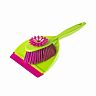 Комплект для уборки Vigar Flower Power, щетка-сметка и совок, розово-зеленый фото