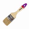 Кисть плоская Krafor Евро №2, натуральная щетина, деревянная ручка, 50 мм фото