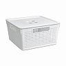 Корзина для хранения Violet Лофт, с крышкой, 29 x 29 x 15,1 см, белая фото
