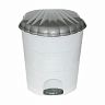 Ведро для мусора Violet, 32 л, с педалью, бело-серое фото