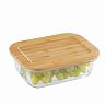 Контейнер Leonord Bambu, жаропрочное стекло, бамбуковая крышка, 0,6 л фото