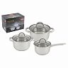 Набор посуды Mallony Mediano-set-6, 6 предметов (кастрюли 2,6, 3,6 л + ковш 1,9 л, крышки) фото