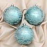 Набор елочных шаров Зимнее волшебство Джейн наледь, d 8 см, 3 шт, голубой фото