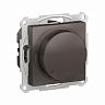 Диммер поворотно-нажимной Systeme (Schneider) Electric Atlasdesign, встраиваемый, 400 Вт, мокко фото