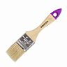 Кисть плоская Krafor №1,5, натуральная щетина, деревянная ручка, 38 мм фото