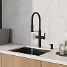 Смеситель для кухни IDDIS Ikon, с гибким изливом и подключением к фильтру, черный матовый фото