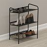 Подставка для обуви ЗМИ Женева 13, 3-х полочная, 45 x 27 x 60 см, черная фото