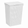Корзина для белья Violet Лофт, с крышкой, 60 л, белая фото