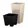 Горшок для цветов InGreen London Cube, 19,4 л, калифорнийский миндаль фото