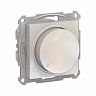 Диммер поворотно-нажимной Systeme (Schneider) Electric Atlasdesign, встраиваемый, 400 Вт, жемчуг фото