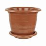 Горшок для цветов Альтернатива Виола, с поддоном, 2 л, коричневый фото