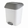 Контейнер для мусора Spin&Clean Step, с педалью и внутренним ведром, 15 л, белое фото