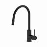 Смеситель для кухни IDDIS Kitchen 360, с гибким изливом, черный матовый фото