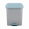 Контейнер для мусора Spin&Clean Step, с педалью и внутренним ведром, 15 л, небесный фото