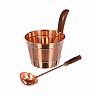 Набор для бани и сауны Банные штучки (ковш и бадья 4 л), медь фото