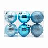 Набор елочных шаров, d 6 см, 6 шт, голубой фото